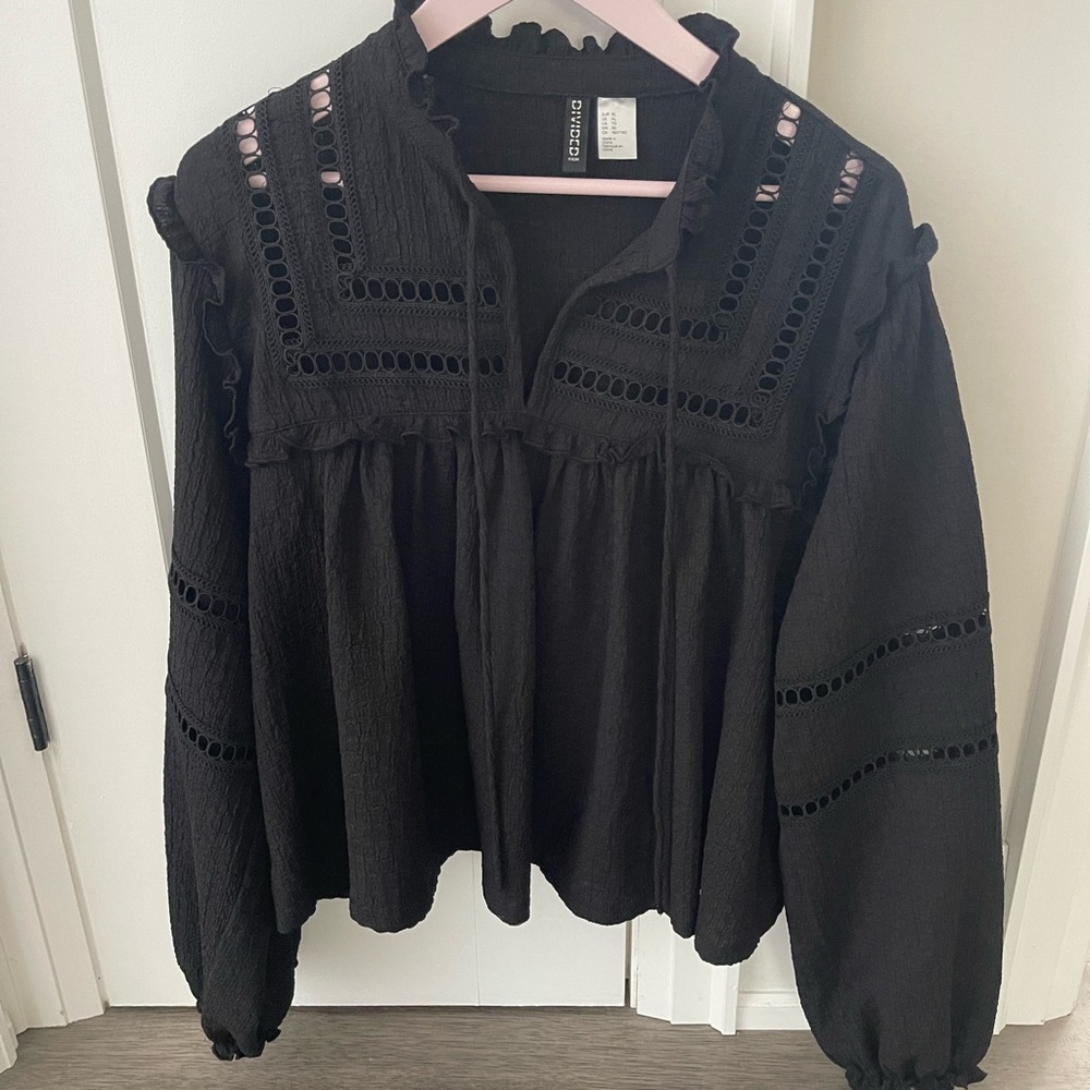 Black Eyelet Blouse